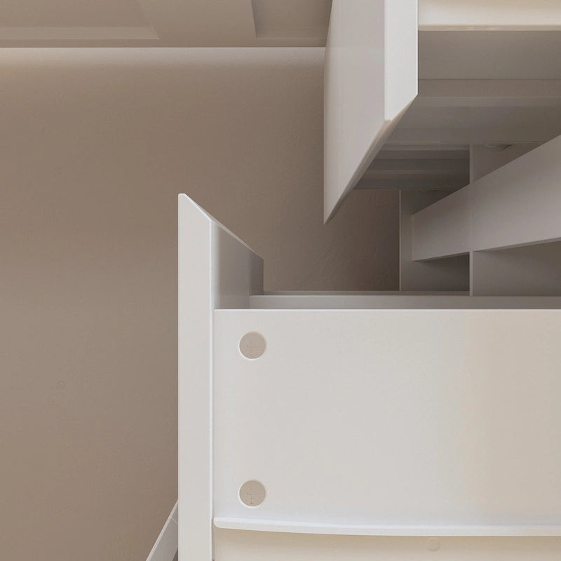Commode et Bureau Rotatifs – Coiffeuse à 6 Tiroirs Blanche/Noire