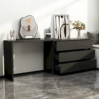 Commode et Bureau Rotatifs – Coiffeuse à 6 Tiroirs Blanche/Noire