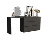 Commode et Bureau Rotatifs – Coiffeuse à 6 Tiroirs Blanche/Noire
