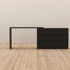 Commode et Bureau Rotatifs – Coiffeuse à 6 Tiroirs Blanche/Noire