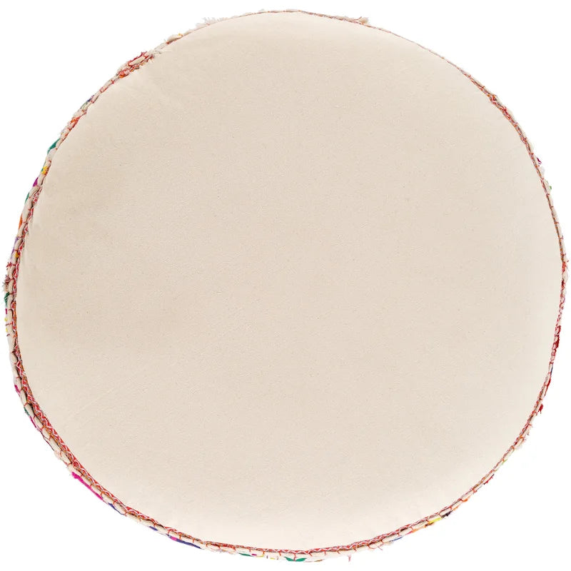 Pouf Rond Géométrique en Coton 22" – Coussin de Sol Décoratif