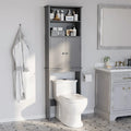 Meuble de rangement sur toilette avec porte – Organisateur de salle de bain