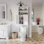 Meuble de rangement sur toilette avec porte – Organisateur de salle de bain