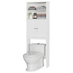 Meuble de rangement sur toilette avec porte – Organisateur de salle de bain