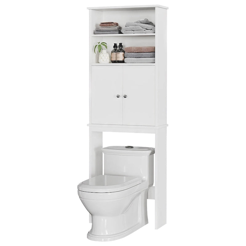Meuble de rangement sur toilette avec porte – Organisateur de salle de bain