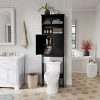 Meuble de rangement sur toilette avec porte – Organisateur de salle de bain