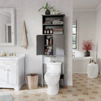 Meuble de rangement sur toilette avec porte – Organisateur de salle de bain