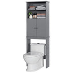 Meuble de rangement sur toilette avec porte – Organisateur de salle de bain