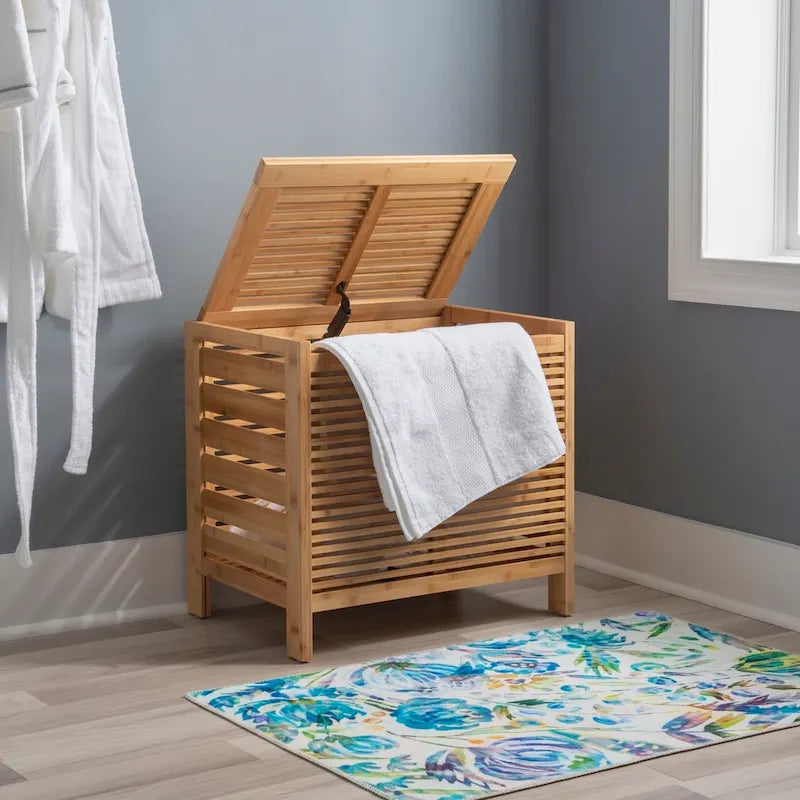 Panier à linge en bambou naturel – Rangement de vêtements écologique