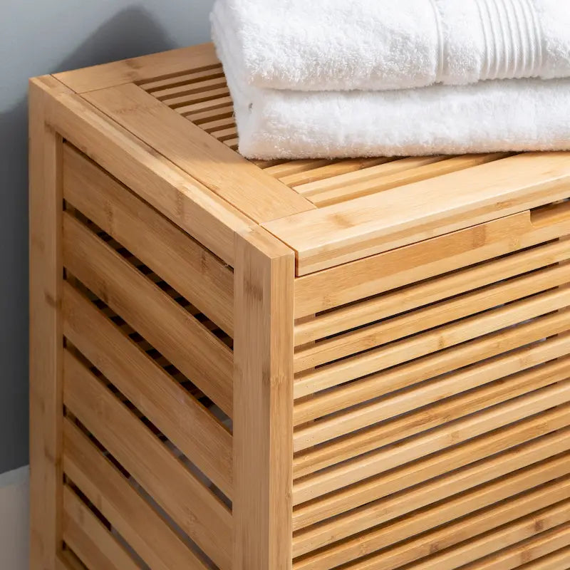 Panier à linge en bambou naturel – Rangement de vêtements écologique