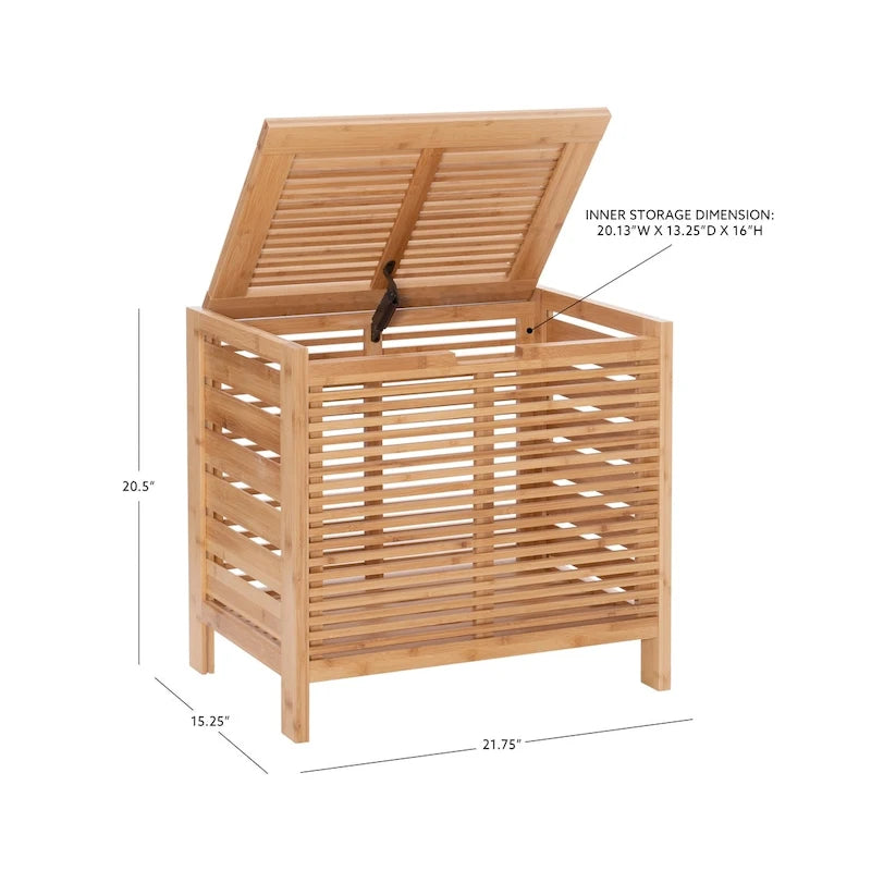 Panier à linge en bambou naturel – Rangement de vêtements écologique