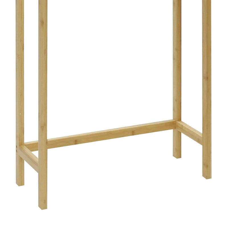 Meuble de rangement pour toilettes en bambou – Étagère réglable et doubles portes