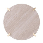 Table d'appoint ronde moderne – Plateau en faux marbre et étagère en bois