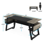 Bureau de direction industriel avec étagère de rangement – Bureau d'écriture de 160 cm