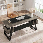 Bureau de direction industriel avec étagère de rangement – Bureau d'écriture de 160 cm