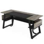 Bureau de direction industriel avec étagère de rangement – Bureau d'écriture de 160 cm