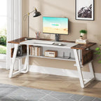 Bureau de direction industriel avec étagère de rangement – Bureau d'écriture de 160 cm