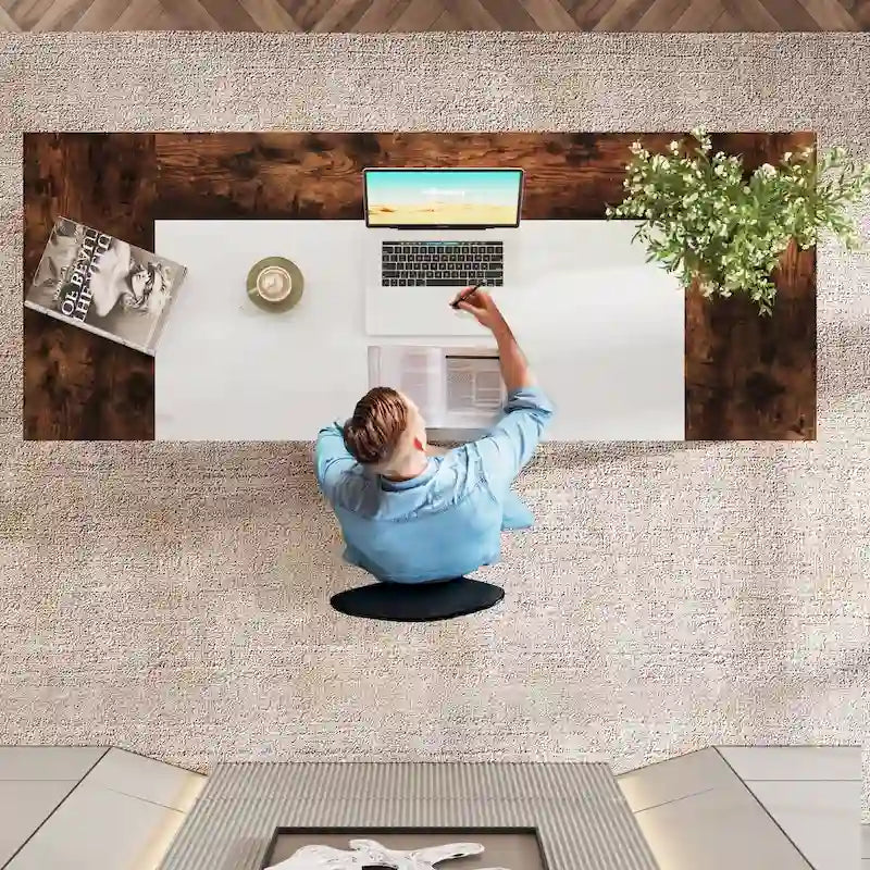 Bureau de direction industriel avec étagère de rangement – Bureau d'écriture de 160 cm