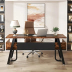 Bureau de direction industriel avec étagère de rangement – Bureau d'écriture de 160 cm