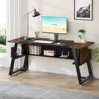 Bureau de direction industriel avec étagère de rangement – Bureau d'écriture de 160 cm