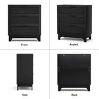Commode à 3 tiroirs en rotin noir – Commodes modernes
