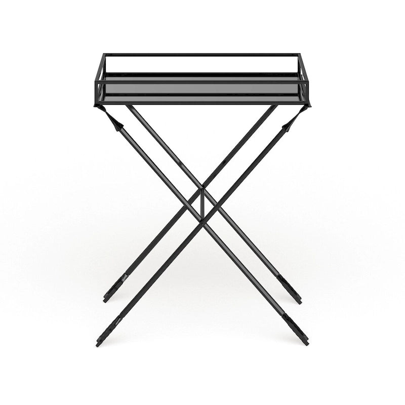 Table d'appoint Arrow en métal – Plateau en verre, 21x14x26