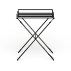 Table d'appoint Arrow en métal – Plateau en verre, 21x14x26