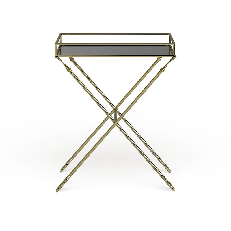 Table d'appoint Arrow en métal – Plateau en verre, 21x14x26