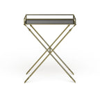 Table d'appoint Arrow en métal – Plateau en verre, 21x14x26