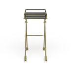 Table d'appoint Arrow en métal – Plateau en verre, 21x14x26