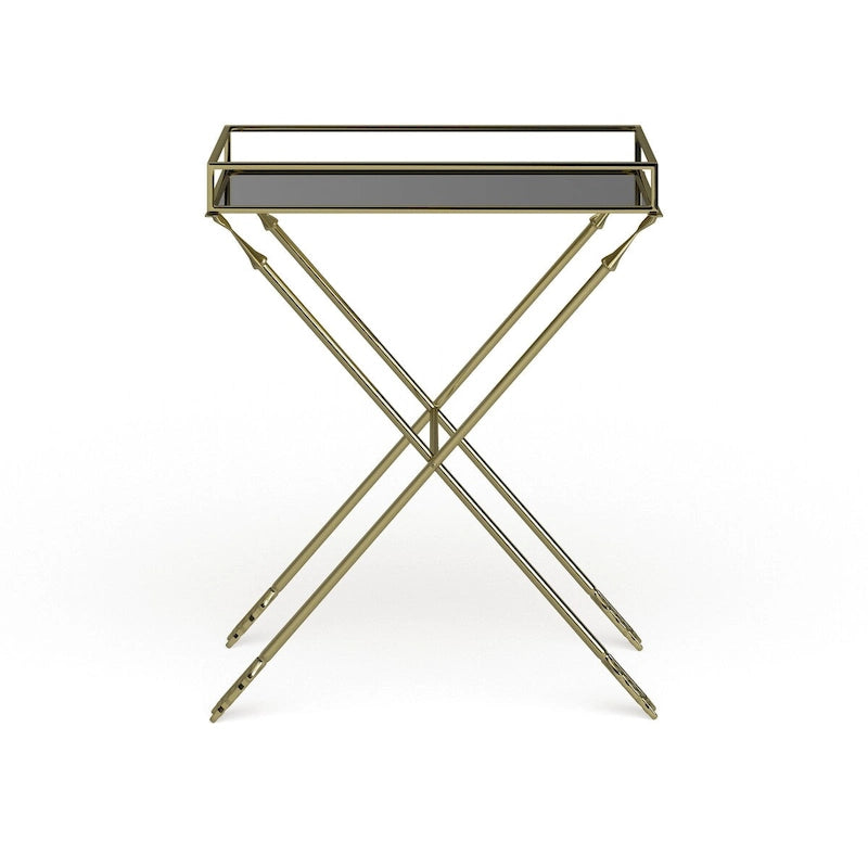 Table d'appoint Arrow en métal – Plateau en verre, 21x14x26