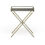 Table d'appoint Arrow en métal – Plateau en verre, 21x14x26