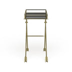 Table d'appoint Arrow en métal – Plateau en verre, 21x14x26