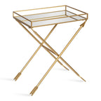 Table d'appoint Arrow en métal – Plateau en verre, 21x14x26