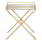 Table d'appoint Arrow en métal – Plateau en verre, 21x14x26