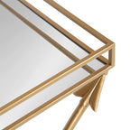 Table d'appoint Arrow en métal – Plateau en verre, 21x14x26