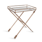 Table d'appoint Arrow en métal – Plateau en verre, 21x14x26