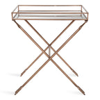 Table d'appoint Arrow en métal – Plateau en verre, 21x14x26
