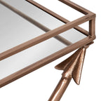 Table d'appoint Arrow en métal – Plateau en verre, 21x14x26
