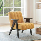 Fauteuil d'appoint moderne Teddy Sherpa – Structure en bois espresso