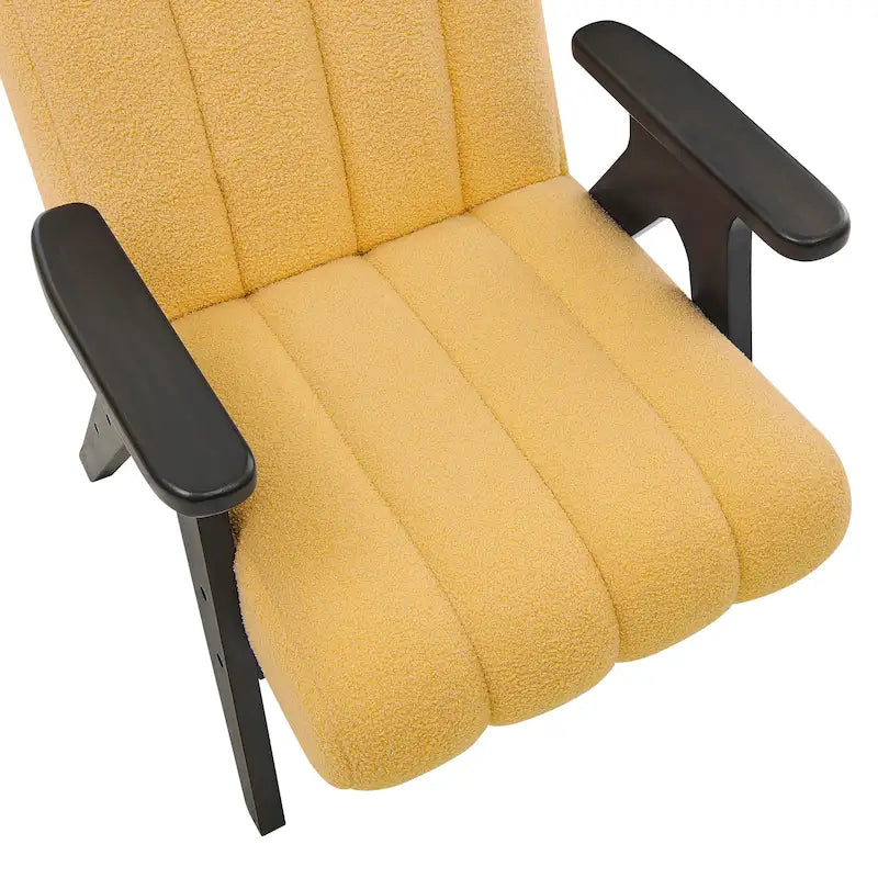 Fauteuil d'appoint moderne Teddy Sherpa – Structure en bois espresso