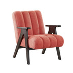 Fauteuil d'appoint moderne Teddy Sherpa – Structure en bois espresso