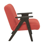 Fauteuil d'appoint moderne Teddy Sherpa – Structure en bois espresso