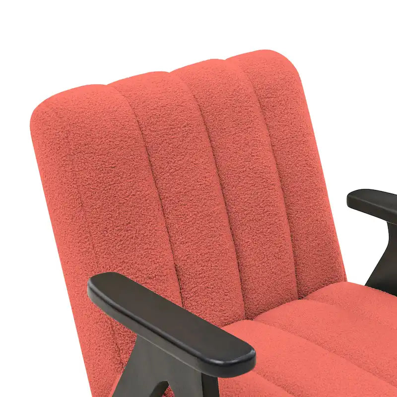 Fauteuil d'appoint moderne Teddy Sherpa – Structure en bois espresso