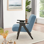 Fauteuil d'appoint moderne Teddy Sherpa – Structure en bois espresso