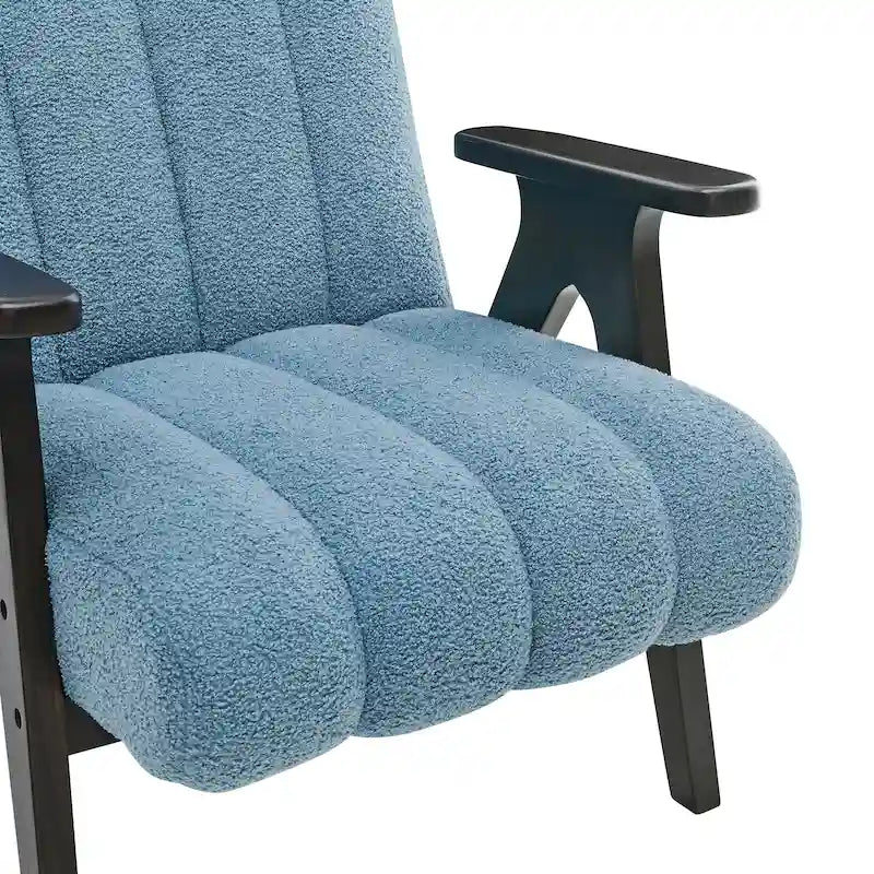 Fauteuil d'appoint moderne Teddy Sherpa – Structure en bois espresso