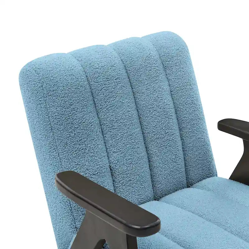 Fauteuil d'appoint moderne Teddy Sherpa – Structure en bois espresso