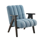 Fauteuil d'appoint moderne Teddy Sherpa – Structure en bois espresso