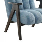 Fauteuil d'appoint moderne Teddy Sherpa – Structure en bois espresso